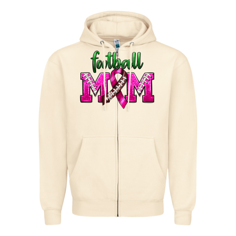 Football Mom Breast Cancer Zipper Hoodie by BundleAndBundleShop | Teevron