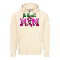 Sandshell Football Mom Breast Cancer Zipper Hoodie - BundleAndBundleShop