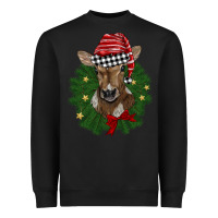 Black christmas wreath baby calf Heavyweight Sweatshirt - BarkalooDesign