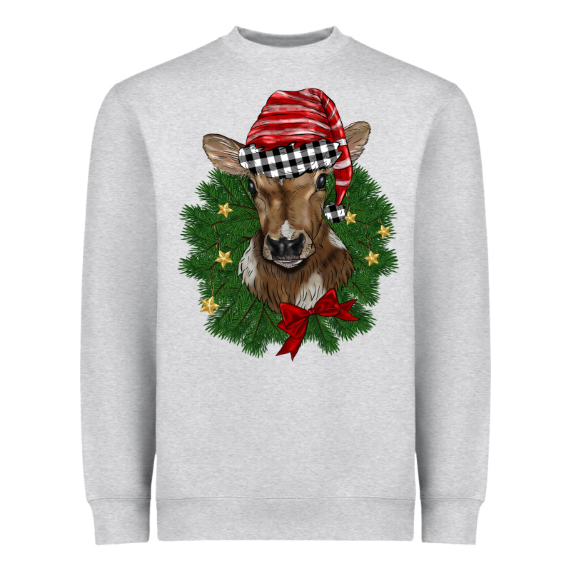 Christmas Wreath Baby Calf Heavyweight Sweatshirt by BarkalooDesign | Teevron