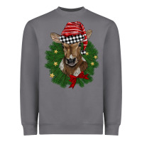 Storm christmas wreath baby calf Heavyweight Sweatshirt - BarkalooDesign