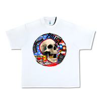 Police Skull And Police Equipment Urban Heavy Tee | Teevron
