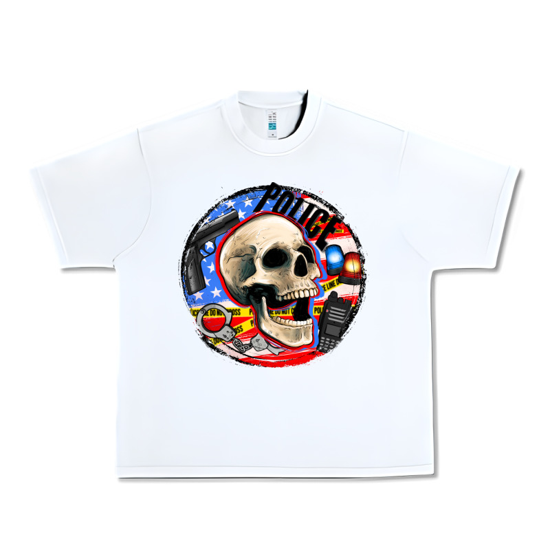 Police Skull And Police Equipment Urban Heavy Tee by AdoDesignShop | Teevron