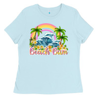 Baby Blue beach bum Ladies Tee - texasbilliewilder