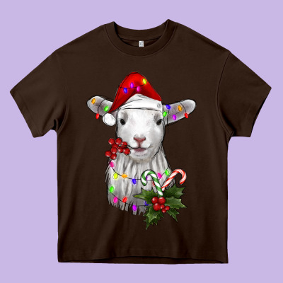Christmas Baby Sheep Heavy Core Tee Designed By Ranaportraitstore