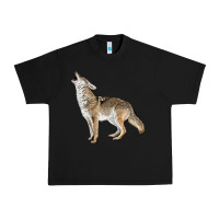Black Howling Coyote Urban Heavy Tee - LillyAllenDesigns