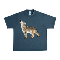 Midnight Navy Howling Coyote Urban Heavy Tee - LillyAllenDesigns