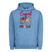 Pigment Pebble Blue cupid find me a cowboy Urban Hoodie - OliviaCreatesArt