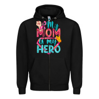 Black My Mom Is My Hero Breast Cancer Zipper Hoodie - BundleAndBundleShop