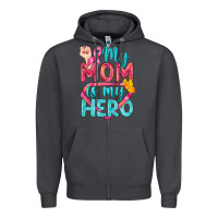 Smoke My Mom Is My Hero Breast Cancer Zipper Hoodie - BundleAndBundleShop