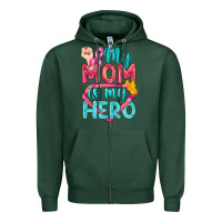 Sports Green My Mom Is My Hero Breast Cancer Zipper Hoodie - BundleAndBundleShop