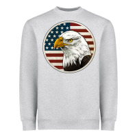 Heather Grey American Bald Eagle Heavyweight Sweatshirt - Jasminsmagicworld