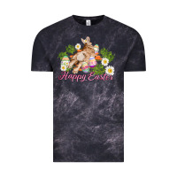 Cloud Black easter bunny with carrots and daisy Vintage Tee - AdoDesignShop
