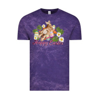 Cloud Purple easter bunny with carrots and daisy Vintage Tee - AdoDesignShop