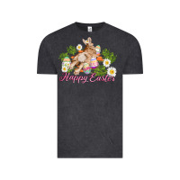 Vintage Black easter bunny with carrots and daisy Vintage Tee - AdoDesignShop