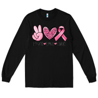 Black peace love cure breast cancer Long Sleeve Tee - MaliasSmallBusiness