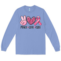 Colony Blue peace love cure breast cancer Long Sleeve Tee - MaliasSmallBusiness