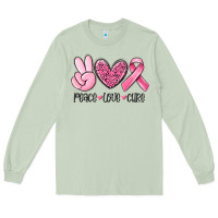 Matcha peace love cure breast cancer Long Sleeve Tee - MaliasSmallBusiness