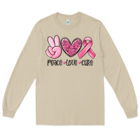 Mushroom peace love cure breast cancer Long Sleeve Tee - MaliasSmallBusiness