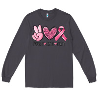 Smoke peace love cure breast cancer Long Sleeve Tee - MaliasSmallBusiness