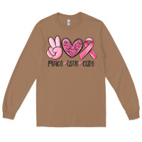 Toasted Coconut peace love cure breast cancer Long Sleeve Tee - MaliasSmallBusiness