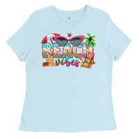 Baby Blue beach vibes Ladies Tee - texasbilliewilder