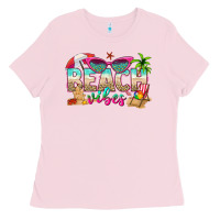 Bubblegum Pink beach vibes Ladies Tee - texasbilliewilder