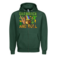 Sports Green Shamrock and roll Zipper Hoodie - BundleAndBundleShop