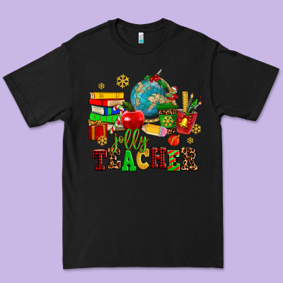 Christmas Jolly Teachers Premium Tee Designed By Adodesignshop