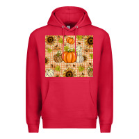 Cardinal Fall Pumpkins and Sunflowers with Leopard Premium Hoodie - texasbilliewilder