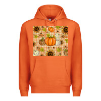 Carrot Fall Pumpkins and Sunflowers with Leopard Premium Hoodie - texasbilliewilder