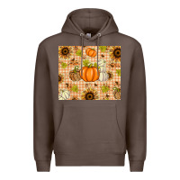 Coffee Fall Pumpkins and Sunflowers with Leopard Premium Hoodie - texasbilliewilder