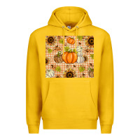 Lemon Fall Pumpkins and Sunflowers with Leopard Premium Hoodie - texasbilliewilder