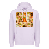 Lilac Fall Pumpkins and Sunflowers with Leopard Premium Hoodie - texasbilliewilder