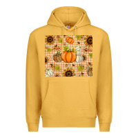Mustard Fall Pumpkins and Sunflowers with Leopard Premium Hoodie - texasbilliewilder