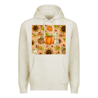Oatmeal Heather Fall Pumpkins and Sunflowers with Leopard Premium Hoodie - texasbilliewilder