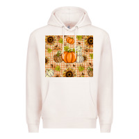 Pale Pink Fall Pumpkins and Sunflowers with Leopard Premium Hoodie - texasbilliewilder