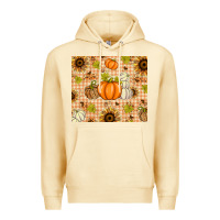 Pina Colada Fall Pumpkins and Sunflowers with Leopard Premium Hoodie - texasbilliewilder