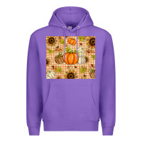 Purple Fall Pumpkins and Sunflowers with Leopard Premium Hoodie - texasbilliewilder