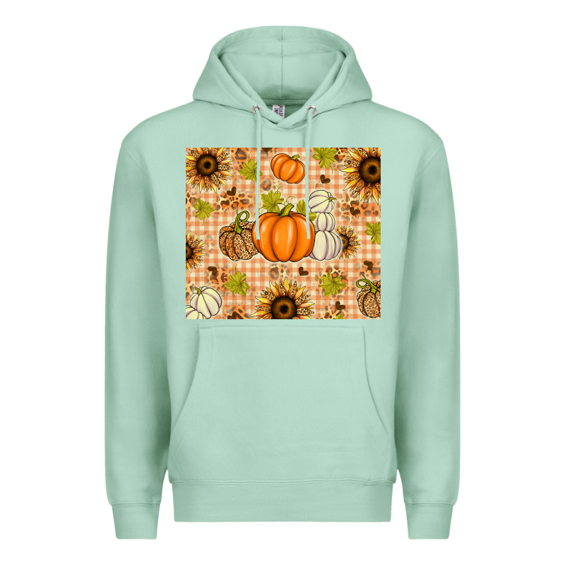 Fall Pumpkins And Sunflowers With Leopard Premium Hoodie by texasbilliewilder | Teevron