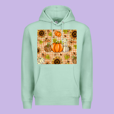 Fall Pumpkins And Sunflowers With Leopard Premium Hoodie Designed By Texasbilliewilder