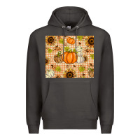 Smoke Fall Pumpkins and Sunflowers with Leopard Premium Hoodie - texasbilliewilder