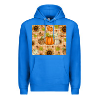 True Royal Fall Pumpkins and Sunflowers with Leopard Premium Hoodie - texasbilliewilder