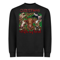 Black christmas with my herd cows Heavyweight Sweatshirt - BarkalooDesign