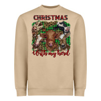 Christmas With My Herd Cows Heavyweight Sweatshirt | Teevron