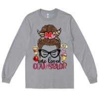Heather Grey messy bun one loved counselor Long Sleeve Tee - MaliasSmallBusiness