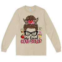 Mushroom messy bun one loved counselor Long Sleeve Tee - MaliasSmallBusiness