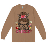 Toasted Coconut messy bun one loved counselor Long Sleeve Tee - MaliasSmallBusiness