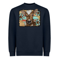 Navy western wreath baby calf Heavyweight Sweatshirt - BarkalooDesign