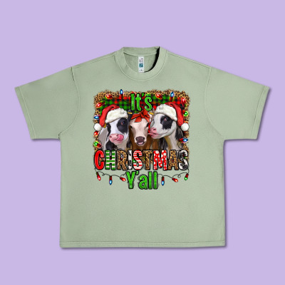 It's Christmas Y'all Heifers Urban Heavy Tee Designed By Jasminsmagicworld